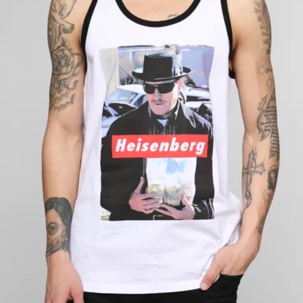 Breaking Bad Heisenberg Tank Top Mens L Black & White IML Cotton